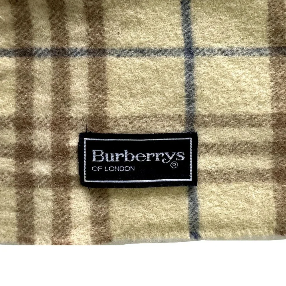 Burberrys Authentic Scarf Beige 100% Cashmere Unisex Scarf Made In England - Picture 5 of 8